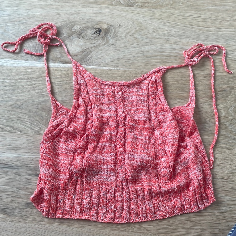 Free people crop top tank top with tie straps